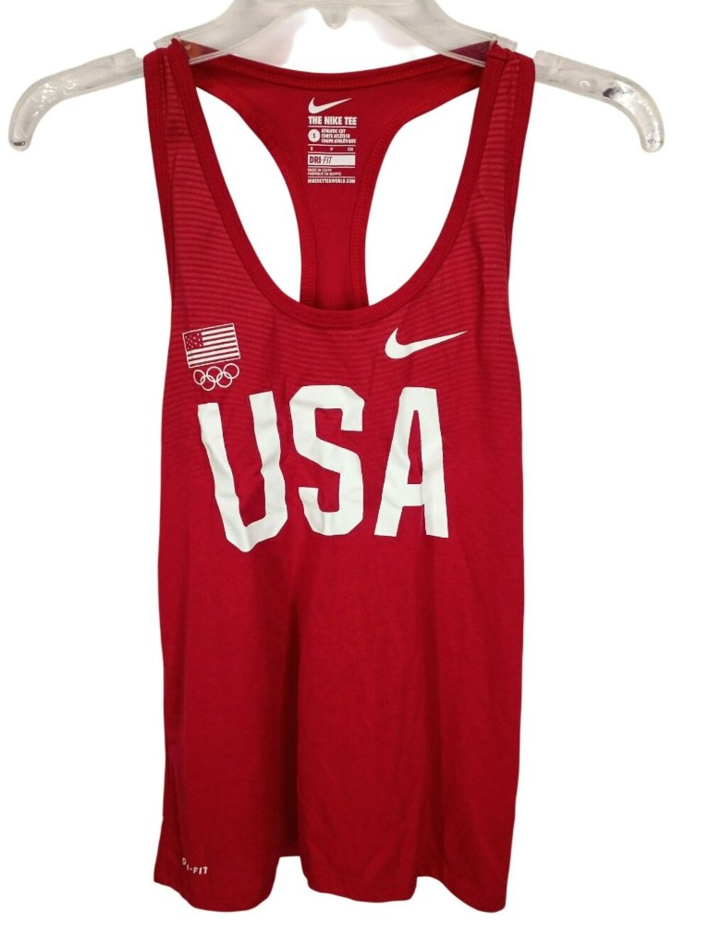 Nike USA Olympics Red Dri-FIT Racerback‎ Tank Top Womens Small